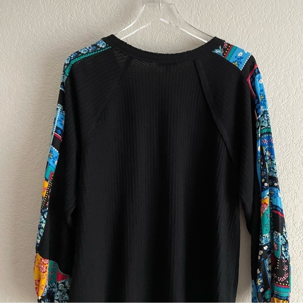 KORI Wunderlust Long sleeve Waffle Thermal Boho Top Large - Picture 11 of 12